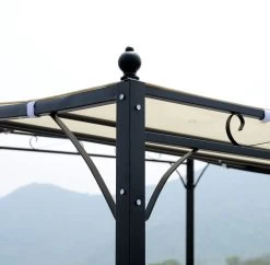 Outsunny Pergola Partytent Paviljoen Overkapping Tent Metaal Crème 297x297 Cm 84C-038 -Tuinverzorgings Winkel 1200x1175 1