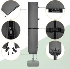 Kingsleeve Parasolhoes Tot Ø 330cm - Weerbestendig Robuust - Grijs -Tuinverzorgings Winkel 1200x1181