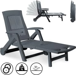 Casaria Ligstoel Zircone – Verstelbaar/Wielen Tot 120 Kg – Antraciet -Tuinverzorgings Winkel 1200x1184