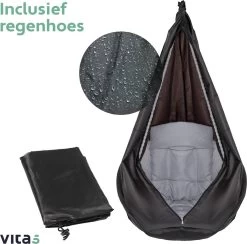Vita5 Macramé Hangstoel - Voor Binnen En Buiten - Zonder Standaard - Incl. Kussen, Boekenvak En Beschermhoes - Tot 150kg - Grijs 22 Vita5 Macramé Hangstoel - Voor Binnen En Buiten - Zonder Standaard - Incl. Kussen, Boekenvak En Beschermhoes - Tot 150kg - Grijs -Tuinverzorgings Winkel 1200x1185 1