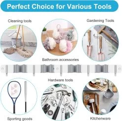 BOTC Bezemhouder - 5 Houders 6 Haken Bezem Ophangsysteem - Zeflklevend - Opbergsysteem - Ophanghaken - Tuingereedschap - Gereedschap Opbergen -Tuinverzorgings Winkel 1200x1186 3