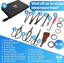Good2know Bonsai Gereedschap Set – 16 Delig – Bonsai Starters Kit – Bonsai Boompje Verzorgingskit - Tuingereedschap -Tuinverzorgings Winkel 1200x1187 4