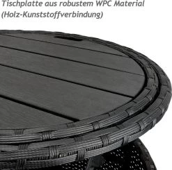 Casaria Polyrattan Zonne-Eiland Ø185cm – Incl. Kussens - Zwart Crème -Tuinverzorgings Winkel 1200x1189 5