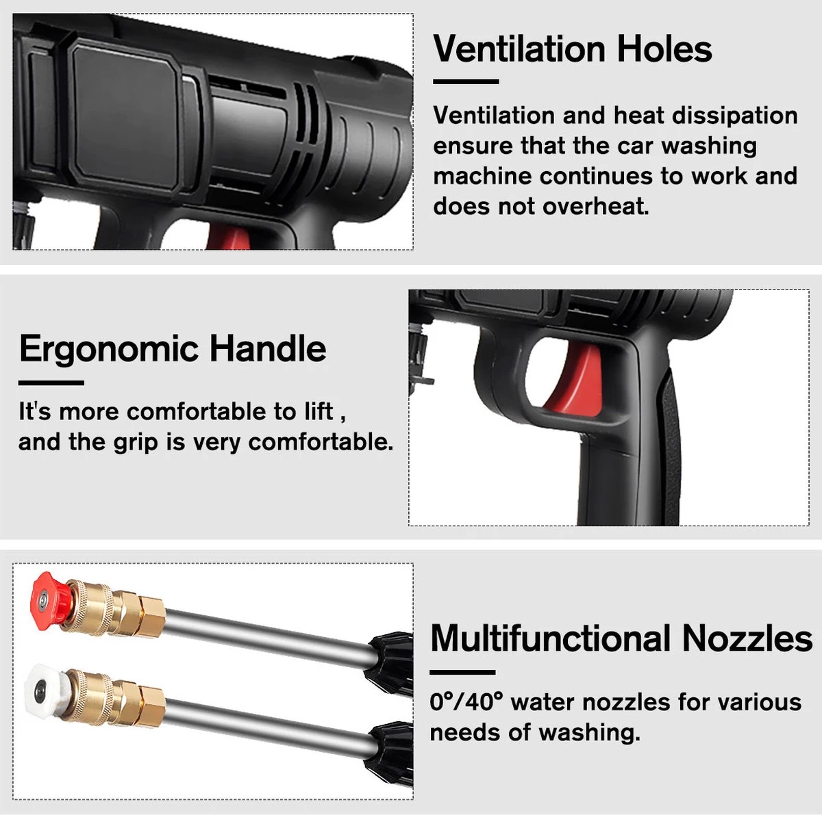Merkloos Drillpro Elektrische Accu - Hogedrukreiniger - 30Bar - Multifunctioneel Mondstuk - Draagbaar Oplaadbaar Snoerloos - Zwart 9 Merkloos Drillpro Elektrische Accu - Hogedrukreiniger - 30Bar - Multifunctioneel Mondstuk - Draagbaar Oplaadbaar Snoerloos - Zwart - Afbeelding 7