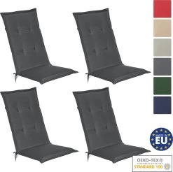 Beautissu Loft HL – Set Van 4 Tuinkussens Hoge Rug 120x50x6 Cm Kussen Grafiet Grijs Tuinstoelkussens Zitkussen Tuinstoel -Tuinverzorgings Winkel 1200x1194