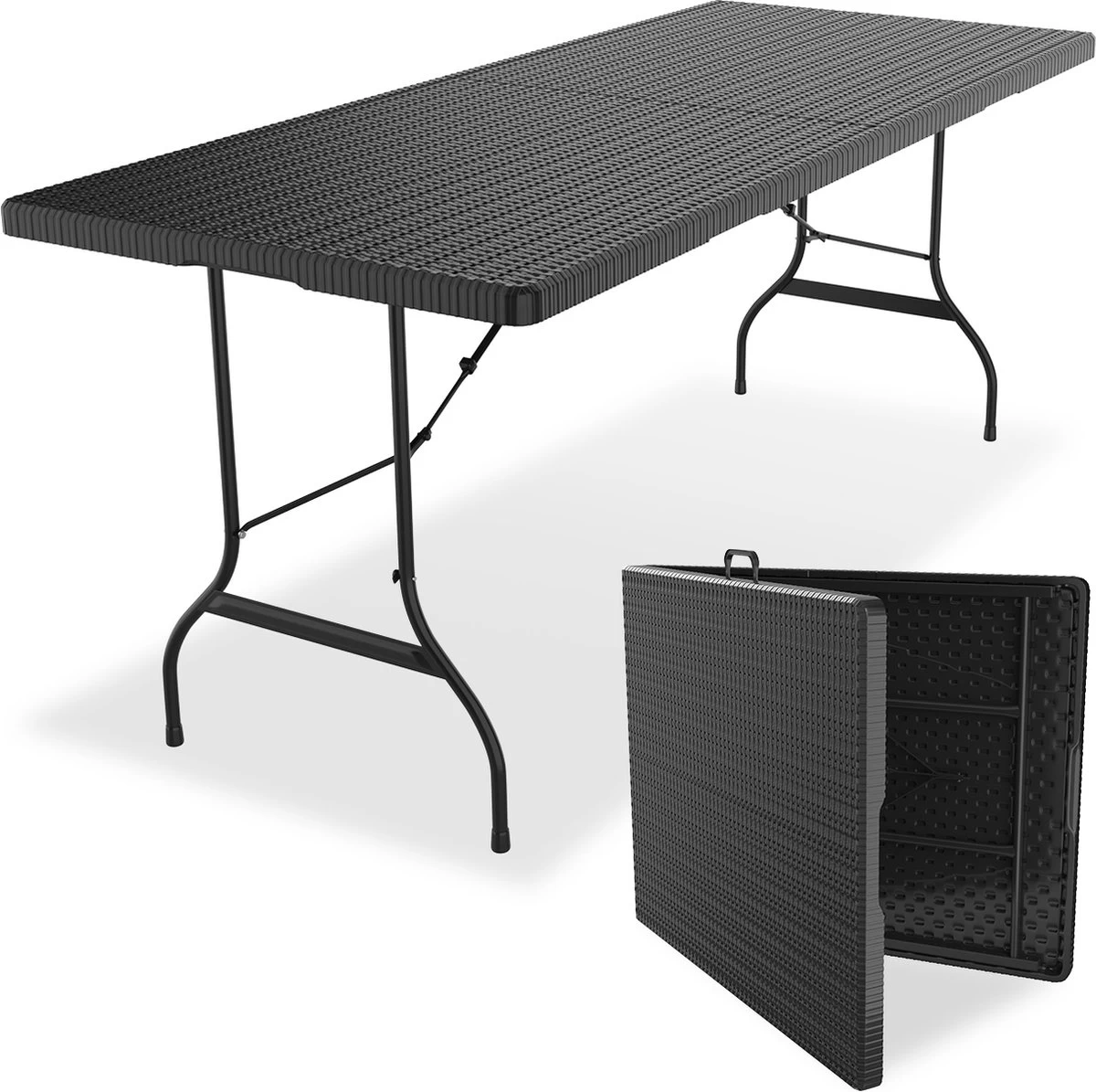 LifeGoods Klaptafel - Inklapbaar - 180 Cm - 6 Tot 8 Personen - Zwart 3 LifeGoods Klaptafel - Inklapbaar - 180 Cm - 6 Tot 8 Personen - Zwart