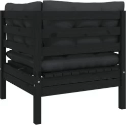 VidaXL 3-delige Loungeset Met Kussens Massief Grenenhout Zwart -Tuinverzorgings Winkel 1200x1195