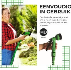Uitrekbare Tuinslang Tot 15 Meter Van MD-goods ® - Tuinsproeier - Tuin Besproeien - Waterslang - Sproeikop - Groen - Flexibel Elastisch -Tuinverzorgings Winkel 1200x1196 5
