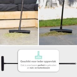 CLEANLY® Rubberen Bezem Met Vloerwisser - Kappersbezem - Zachte Bezem Binnen & Buiten - Vloertrekker Met Steel - 68-150 Cm -Tuinverzorgings Winkel 1200x1200 1145