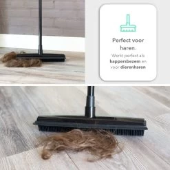 CLEANLY® Rubberen Bezem Met Vloerwisser - Kappersbezem - Zachte Bezem Binnen & Buiten - Vloertrekker Met Steel - 68-150 Cm -Tuinverzorgings Winkel 1200x1200 1147