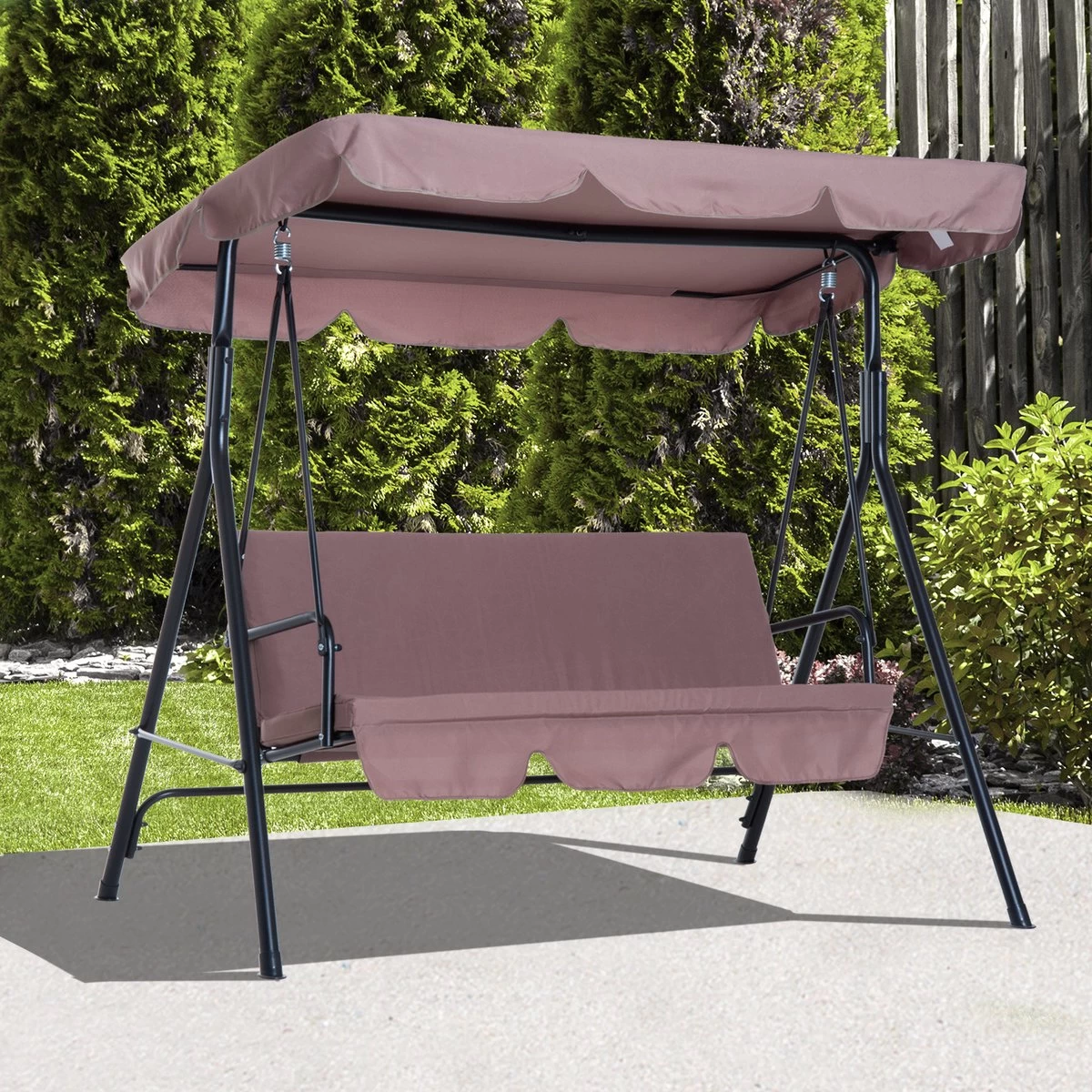 Outsunny Hollywoodschommel 3-zits Tuinschommel Schommelbank Met Dak 3 Kleuren 84A-054 6 Outsunny Hollywoodschommel 3-zits Tuinschommel Schommelbank Met Dak 3 Kleuren 84A-054 - Afbeelding 4