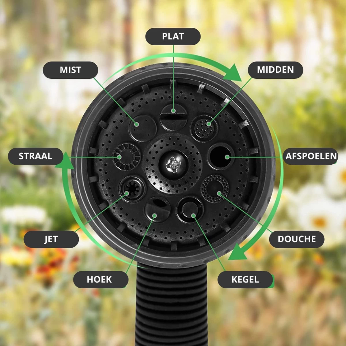 Buxibo - Wandslangenbox 20 Meter + 2 Meter - Tuinslang Met Haspel - 9 Sproei Standen - Slangenhouder 180° Draaibaar - Tuinslanghaspel Zwart+ Gratis Sproeier - Zwart 13 Buxibo - Wandslangenbox 20 Meter + 2 Meter - Tuinslang Met Haspel - 9 Sproei Standen - Slangenhouder 180° Draaibaar - Tuinslanghaspel Zwart+ Gratis Sproeier - Zwart - Afbeelding 11