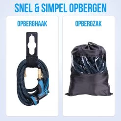 Strex Flexibele Tuinslang 15M Met Sproeikop - Uitrekbaar - Incl. Koppelingen, Ophanghaak & Opbergzak -Tuinverzorgings Winkel 1200x1200 1655