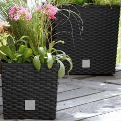 Prosperplast Kunststof Rato Rotan Bloempot/plantenpot Met Binnenpot Antraciet 40 Cm - Bloempotten Voor Binnen En Buiten -Tuinverzorgings Winkel 1200x1200 1744
