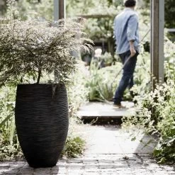 Capi Europe - Vaas Elegant Deluxe Rib NL - 45x72 - Zwart - Voor Binnen En Buiten - KBLR1138 -Tuinverzorgings Winkel 1200x1200 1762