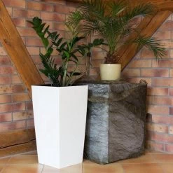 Prosperplast Kunststof Urbi Bloempot/plantenpot Met Binnenpot Wit 32 X 32 X 61 Cm - 21/49 Liter - Hoge Vierkante Bloempotten -Tuinverzorgings Winkel 1200x1200 1767