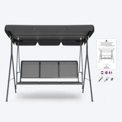 LifeGoods Schommelbank - 3-zits - Tot 250KG - Kantelbaar Dak - UV-bestendig Zonnescherm - 172x104x162cm - Grijs 18 LifeGoods Schommelbank - 3-zits - Tot 250KG - Kantelbaar Dak - UV-bestendig Zonnescherm - 172x104x162cm - Grijs -Tuinverzorgings Winkel 1200x1200 178