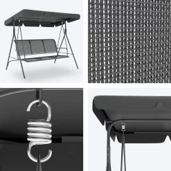 LifeGoods Schommelbank - 3-zits - Tot 250KG - Kantelbaar Dak - UV-bestendig Zonnescherm - 172x104x162cm - Grijs 19 LifeGoods Schommelbank - 3-zits - Tot 250KG - Kantelbaar Dak - UV-bestendig Zonnescherm - 172x104x162cm - Grijs -Tuinverzorgings Winkel 1200x1200 179