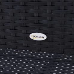 Outsunny Polyrotan Tuinbank 2-zits Parkbank Bank Staal Zwart 867-022 -Tuinverzorgings Winkel 1200x1200 192