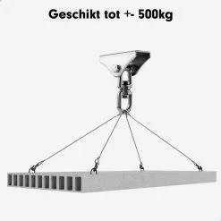 Luxe Ophangsysteem - 180° Schommelen, 360° Roteerbaar - Plafondhaak - Ophanghaak - Hangstoel Buiten - Hangstoel Binnen – Schommelstoel - Schommel - Bokszakken - RVS - Nederlandse Handleiding - -Tuinverzorgings Winkel 1200x1200 205