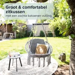 Vita5 Macramé Hangstoel - Voor Binnen En Buiten - Zonder Standaard - Incl. Kussen, Boekenvak En Beschermhoes - Tot 150kg - Grijs 19 Vita5 Macramé Hangstoel - Voor Binnen En Buiten - Zonder Standaard - Incl. Kussen, Boekenvak En Beschermhoes - Tot 150kg - Grijs -Tuinverzorgings Winkel 1200x1200 242