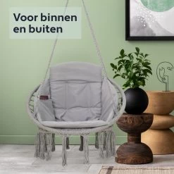 Vita5 Macramé Hangstoel - Voor Binnen En Buiten - Zonder Standaard - Incl. Kussen, Boekenvak En Beschermhoes - Tot 150kg - Grijs 23 Vita5 Macramé Hangstoel - Voor Binnen En Buiten - Zonder Standaard - Incl. Kussen, Boekenvak En Beschermhoes - Tot 150kg - Grijs -Tuinverzorgings Winkel 1200x1200 244