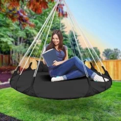 Hangnest Voor Binnen & Buiten. Met Groot En Dik Kussen Voor Volwassenen & Kinderen. Belastbaar Tot 125 Kg. VITA5 (Zwart) -Tuinverzorgings Winkel 1200x1200 249