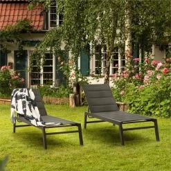 Blumfeldt Renazzo Lounge Ligstoel - Ligbed Voor De Tuin - Aluminium Tuinstoel - 6 Standen - Waterafstotend - Bekleding Van 70 % Pvc En 30 % Polyetheen - Zwart -Tuinverzorgings Winkel 1200x1200 25