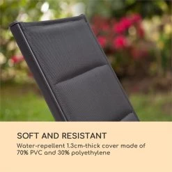 Blumfeldt Renazzo Lounge Ligstoel - Ligbed Voor De Tuin - Aluminium Tuinstoel - 6 Standen - Waterafstotend - Bekleding Van 70 % Pvc En 30 % Polyetheen - Zwart -Tuinverzorgings Winkel 1200x1200 27