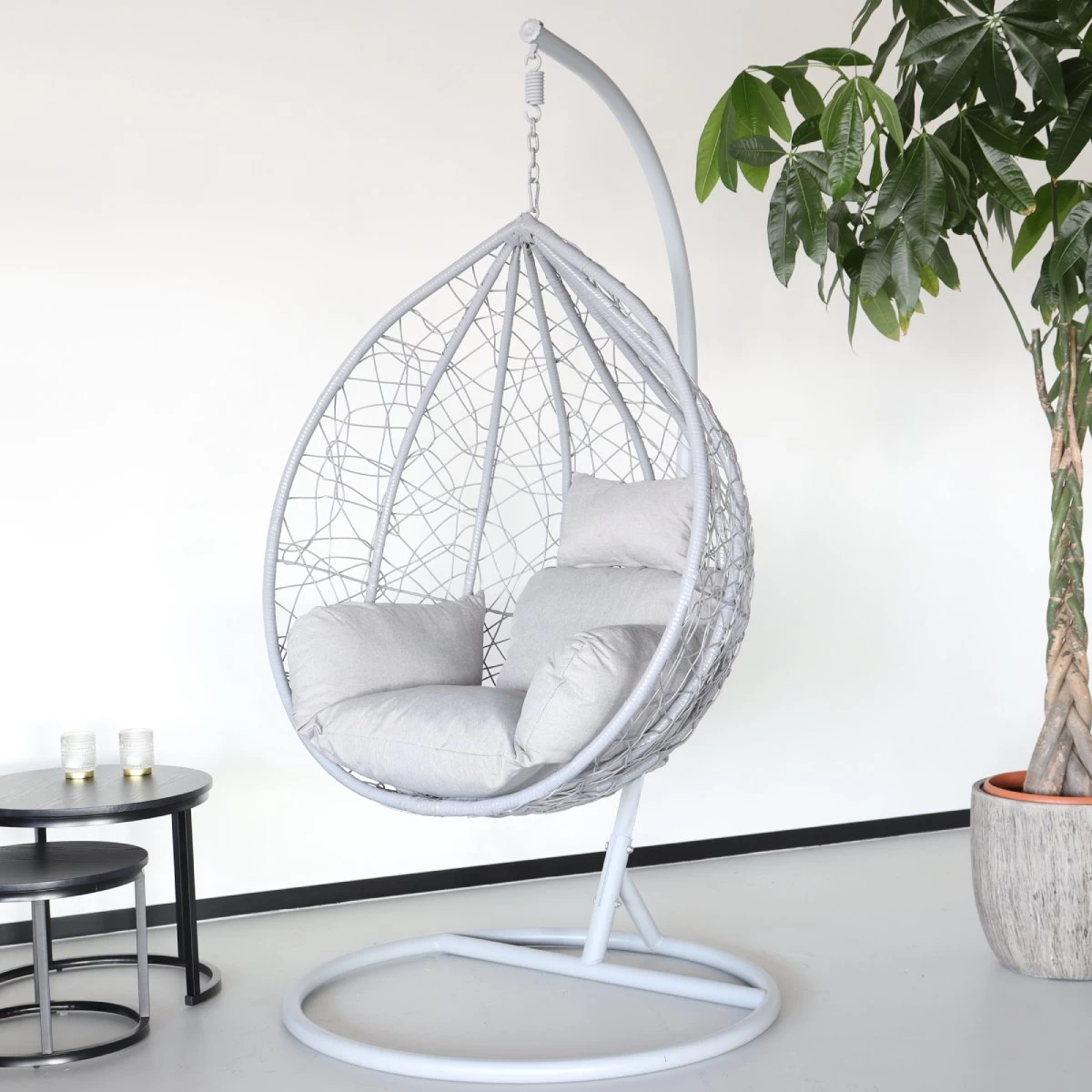 Egg Hangstoel Roundabout Grijs 4 Egg Hangstoel Roundabout Grijs - Afbeelding 2