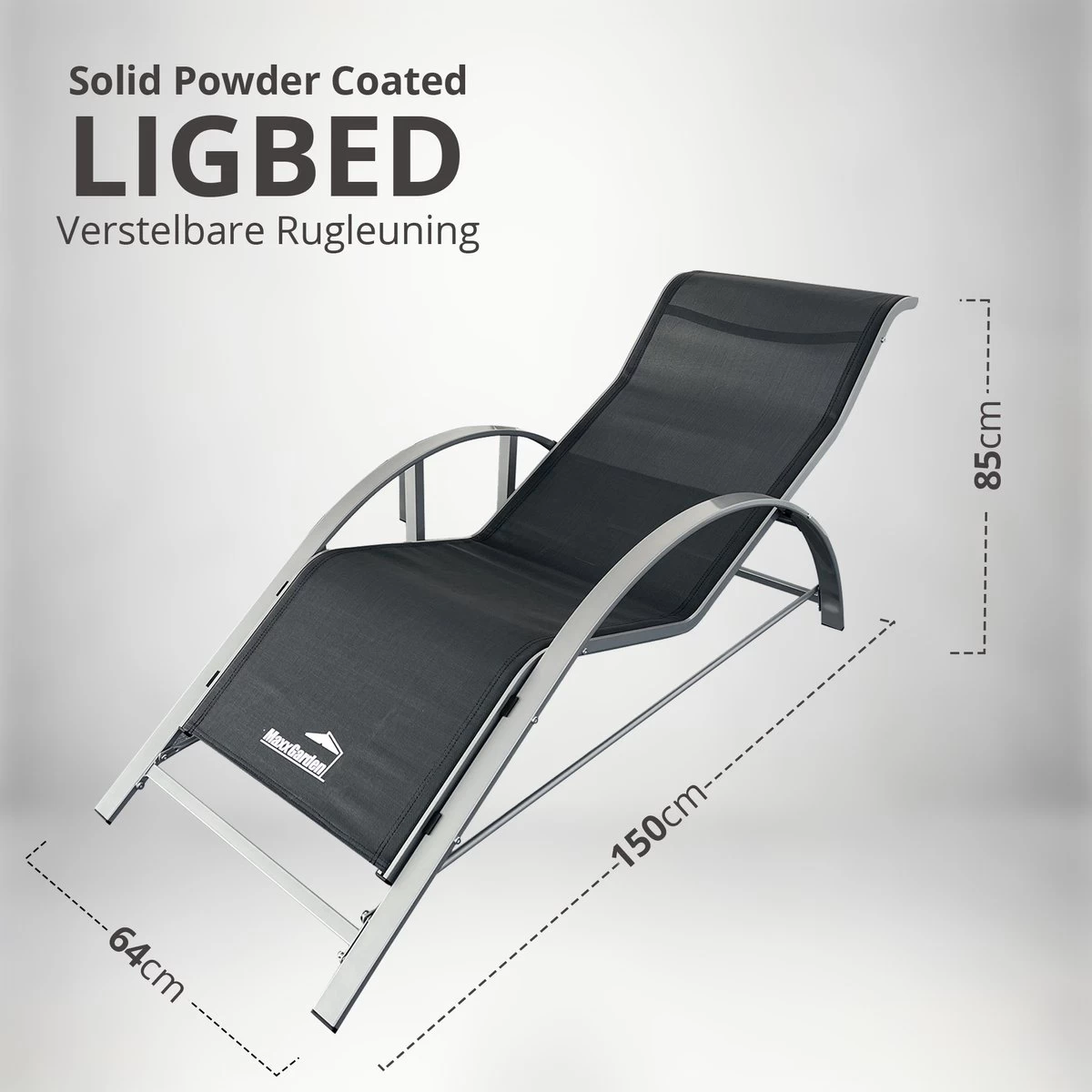 MaxxGarden Ligbed Set - 2 Stuks Zwart - Met Tafel - Sun Loungers - Loungebed 10 MaxxGarden Ligbed Set - 2 Stuks Zwart - Met Tafel - Sun Loungers - Loungebed - Afbeelding 8