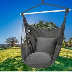 Hangmat Stoel - Hangstoel Voor Binnen Of Buiten - Incl. 2 Kussens - Zwart/Grijs Antraciet -Tuinverzorgings Winkel 1200x1200 346