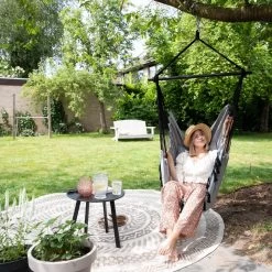 Vita5 XXL Hangstoel | Binnen&Buiten Hangnest | Incl. 2 Kussens En Boekenvak | Volwassenen&Kinderen | Hangmatstoel Tot 225kg | Grijs -Tuinverzorgings Winkel 1200x1200 351