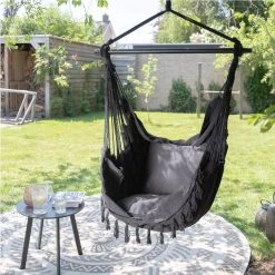 Vita5 XXL Hangstoel - Binnen&Buiten Hangnest - Incl. 2 Kussens En Boekenvak - Volwassenen&Kinderen - Hangmatstoel Tot 225kg - Zwart -Tuinverzorgings Winkel 1200x1200 365