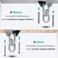 AVINT GOODS RVS Ophangsysteem Plafondhaak Bokszak – Schroefhaak & Ophanghaak Hangstoel – Muurhaak Binnen & Buiten - 550KG -Tuinverzorgings Winkel 1200x1200 378