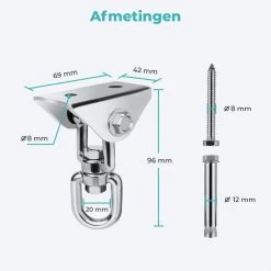 AVINT GOODS RVS Ophangsysteem Plafondhaak Bokszak – Schroefhaak & Ophanghaak Hangstoel – Muurhaak Binnen & Buiten - 550KG -Tuinverzorgings Winkel 1200x1200 382