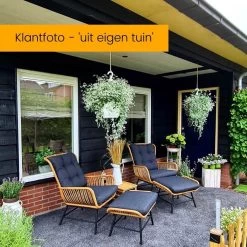 BUITEN Living Dex Wicker Loungestoel Tuin | Wicker + Aluminium | Bamboe Antraciet -Tuinverzorgings Winkel 1200x1200 388