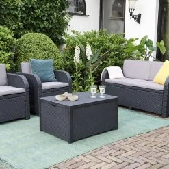 Allibert Arica Tuintafel - 79x59,5x42 Cm - Grafiet -Tuinverzorgings Winkel 1200x1200 400