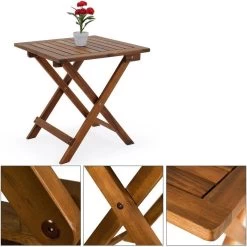 Merkloos EezyLife Houten Bijzettafel - 46x46x46cm - Acacia Hout - Tuintafel -Tuinverzorgings Winkel 1200x1200 414