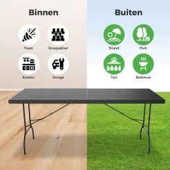 LifeGoods Klaptafel - Inklapbaar - 180 Cm - 6 Tot 8 Personen - Zwart 14 LifeGoods Klaptafel - Inklapbaar - 180 Cm - 6 Tot 8 Personen - Zwart -Tuinverzorgings Winkel 1200x1200 431