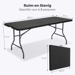 LifeGoods Klaptafel - Inklapbaar - 180 Cm - 6 Tot 8 Personen - Zwart 15 LifeGoods Klaptafel - Inklapbaar - 180 Cm - 6 Tot 8 Personen - Zwart -Tuinverzorgings Winkel 1200x1200 432