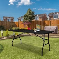 LifeGoods Klaptafel - Inklapbaar - 70x180cm - Verstelbare Vouwtafel - Weerbestendig - Zwart -Tuinverzorgings Winkel 1200x1200 454