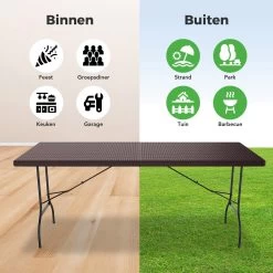 LifeGoods Klaptafel - Inklapbaar - 180 Cm - 6 Tot 8 Personen - Bruin -Tuinverzorgings Winkel 1200x1200 498