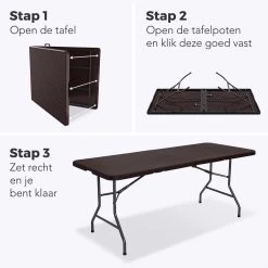 LifeGoods Klaptafel - Inklapbaar - 180 Cm - 6 Tot 8 Personen - Bruin -Tuinverzorgings Winkel 1200x1200 501