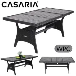Casaria Polyrattan Tuintafel - WPC Tafelblad 190x90x74 Cm – Zwart 17 Casaria Polyrattan Tuintafel - WPC Tafelblad 190x90x74 Cm – Zwart -Tuinverzorgings Winkel 1200x1200 536
