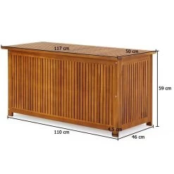 Casaria Opbergbox Acacia Hout – Weerbestendig 115cm - Bruin -Tuinverzorgings Winkel 1200x1200 563