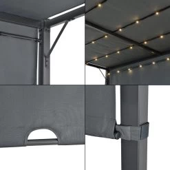 Pergola Fortaleza Tuinpaviljoen Met LED Verlichting 3x3 M Donkergrijs 11 Pergola Fortaleza Tuinpaviljoen Met LED Verlichting 3x3 M Donkergrijs -Tuinverzorgings Winkel 1200x1200 611