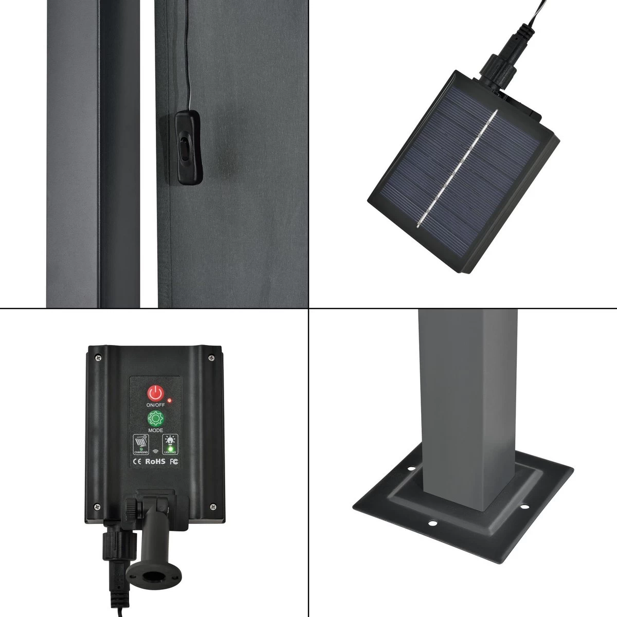 Pergola Fortaleza Tuinpaviljoen Met LED Verlichting 3x3 M Donkergrijs 7 Pergola Fortaleza Tuinpaviljoen Met LED Verlichting 3x3 M Donkergrijs - Afbeelding 5