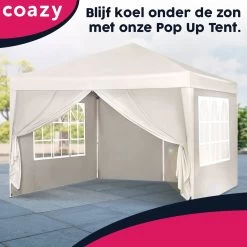 Waterdichte Partytent 3x3 Meter Opvouwbaar Met Zijwanden- Paviljoen Met Zijpanelen - Easy Up - Pop-up Tent Met Haringen, Touw En Anti Slip Poten -Tuinverzorgings Winkel 1200x1200 626