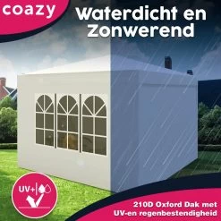 Waterdichte Partytent 3x3 Meter Opvouwbaar Met Zijwanden- Paviljoen Met Zijpanelen - Easy Up - Pop-up Tent Met Haringen, Touw En Anti Slip Poten -Tuinverzorgings Winkel 1200x1200 630